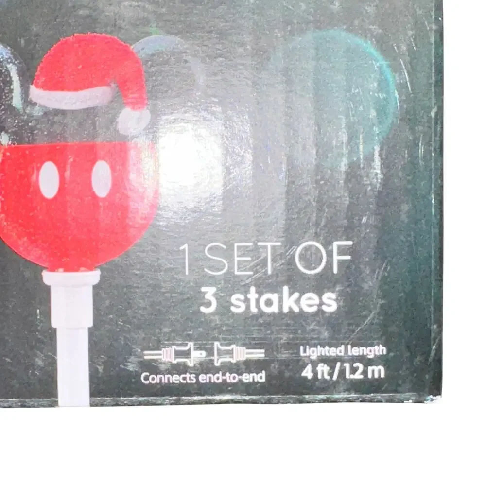 Disney Magic Holiday Mickey Mouse Colormotion LED Pathway Stakes Tested